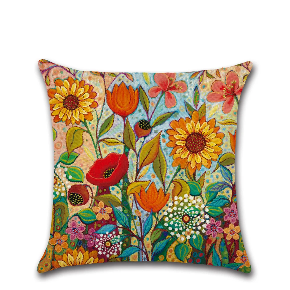 45*45cm Linen Pillow Case Plants Leaf Cushion Covers Sunflower Cushion Cover Decorative Beige 
45*45cm Linen Pillow Case Plants Leaf Cushion Covers Sunflower Cushion Cover Decorative Beige