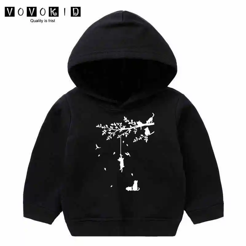 Tree Cat Funny Kawaii Cute Black Hoodies Spring Winter Girl Baby Hooded Sweatshirts Casual Quality Children Clothing Tops
Tree Cat Funny Kawaii Cute Black Hoodies Spring Winter Girl Baby Hooded Sweatshirts Casual Quality Children Clothing Tops
