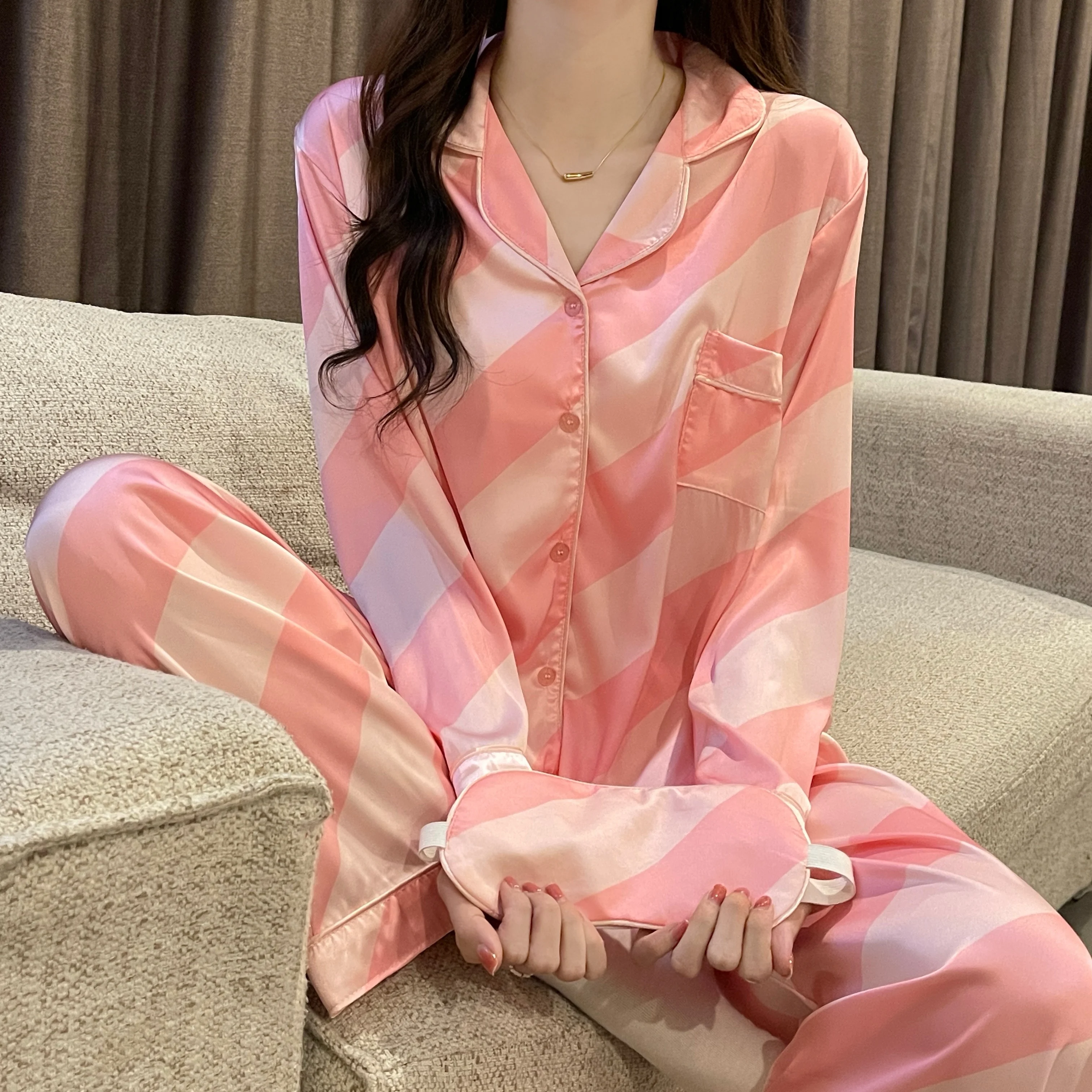JRMISSLI Trouser Suits Print Single Breasted Sleepwear Women Pajama Sets Full Sleeves Home Suit Set Woman 2 Pieces
JRMISSLI Trouser Suits Print Single Breasted Sleepwear Women Pajama Sets Full Sleeves Home Suit Set Woman 2 Pieces