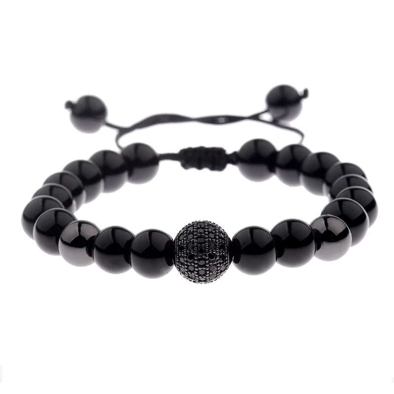 Round Black CZ Zircon Pave Lava Weaving Bracelet Men Beads Weaving Bracelet Homme Adjustable wholesale luxury jewelry
Round Black CZ Zircon Pave Lava Weaving Bracelet Men Beads Weaving Bracelet Homme Adjustable wholesale luxury jewelry
