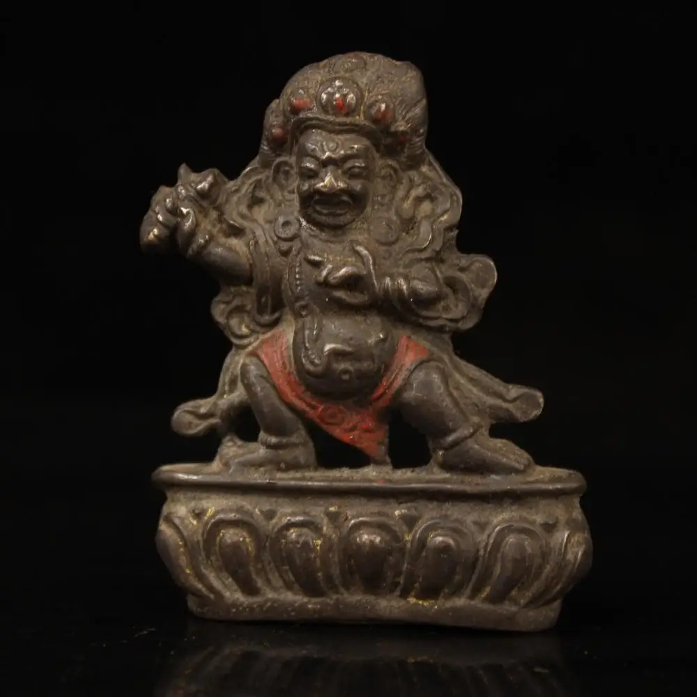 Home Decor 2" Tibet Buddhism Temple Old bronze Painted God of War Mahakala Buddha Statue Pendant Vajra Hands Protecting Dharma
Home Decor 2" Tibet Buddhism Temple Old bronze Painted God of War Mahakala Buddha Statue Pendant Vajra Hands Protecting Dharma