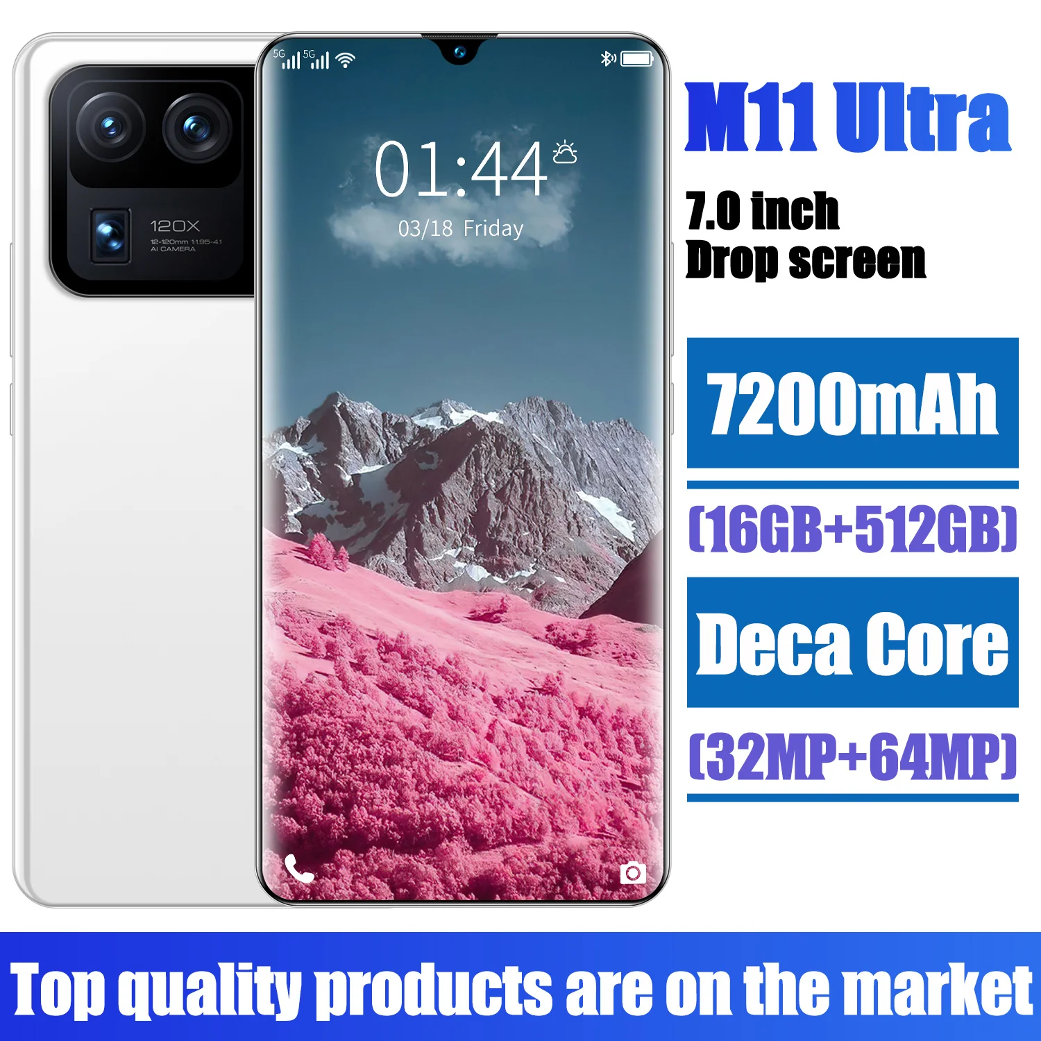 Global Version M11 Ultra Smartphone 16+512GB Dual SIM Dual Standby Support Face ID 7.0Inch 7200mAh 4G LTE 5G Android CellPhone
Global Version M11 Ultra Smartphone 16+512GB Dual SIM Dual Standby Support Face ID 7.0Inch 7200mAh 4G LTE 5G Android CellPhone