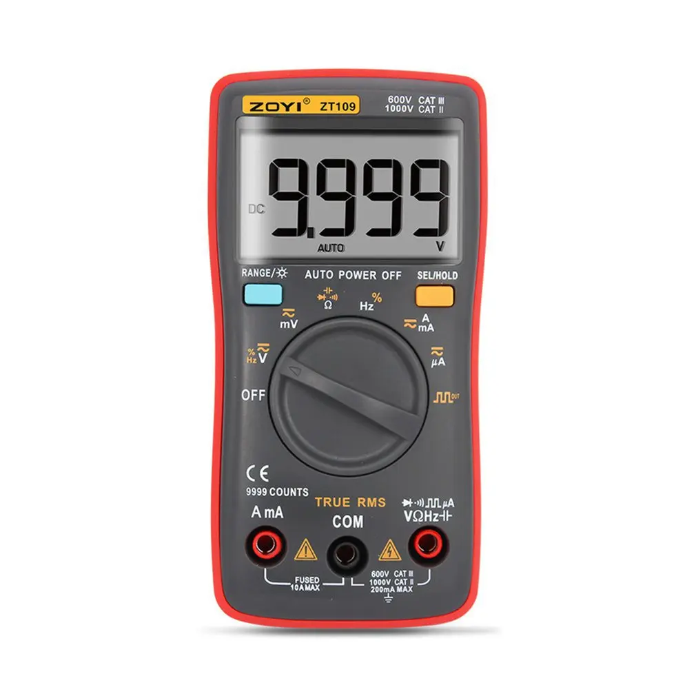 ZOYI Digital Multimeter ZT109 Auto Range Professiona Multimetro Testers 9999 Counts NCV Ammeter Voltmeter Capacitor Tools
ZOYI Digital Multimeter ZT109 Auto Range Professiona Multimetro Testers 9999 Counts NCV Ammeter Voltmeter Capacitor Tools