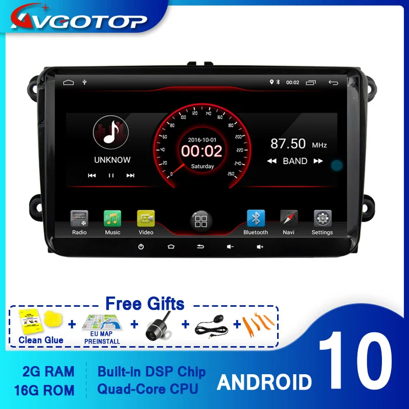 Автомагнитола AVGOTOP мультимедийная система на Android 10 с GPS Wi Fi для Volkswagen B6 CADDY PASSAT SAGITAR