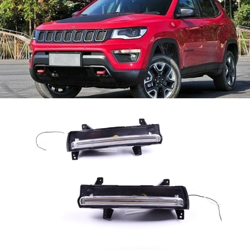 Car Flashing for Jeep Compass 2016 2017 LED DRL Daytime Running Light Daylight Waterproof Yellow Signal Lamp 1 Set
Car Flashing for Jeep Compass 2016 2017 LED DRL Daytime Running Light Daylight Waterproof Yellow Signal Lamp 1 Set