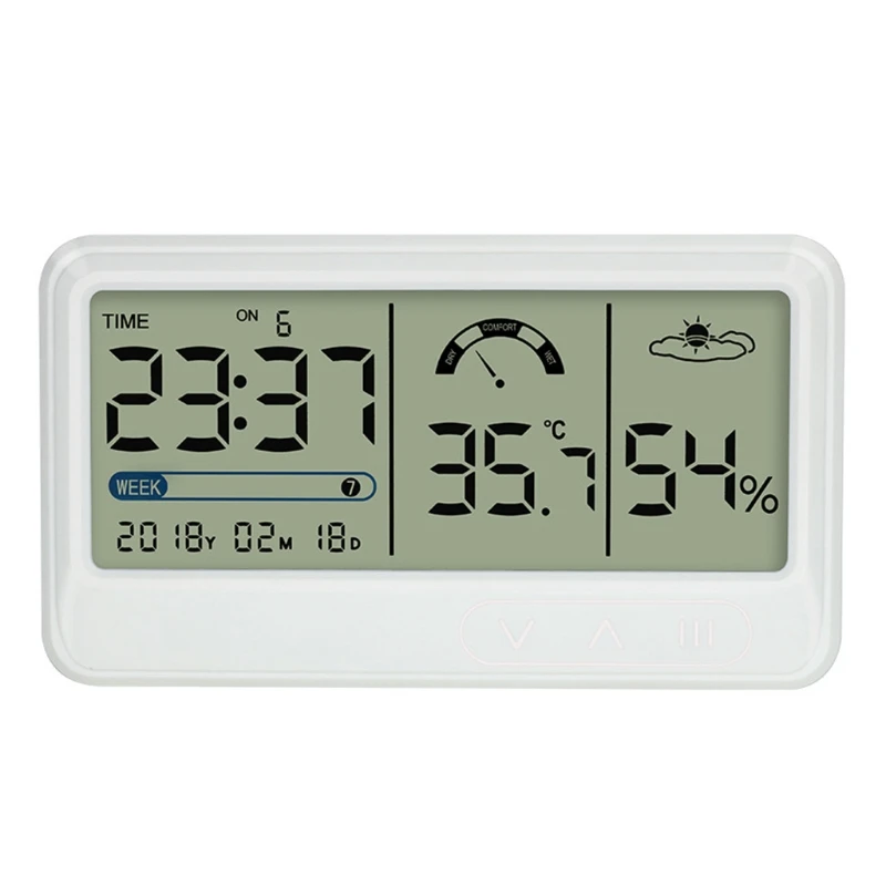 Digital Thermometer Hygrometer Indoor Accurate Humidity Gauge Temperature Monitor Meter with Time/Date Display
Digital Thermometer Hygrometer Indoor Accurate Humidity Gauge Temperature Monitor Meter with Time/Date Display