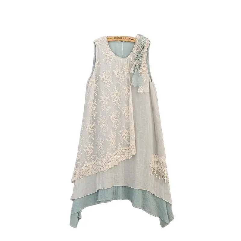 Mori Girl Sweet Lolita Crochet Harajuku Hippie Boho Ethnic Cotton Linen Patchwork Lace Layer Ruffle Jurk Women Summer Tank Dress
Mori Girl Sweet Lolita Crochet Harajuku Hippie Boho Ethnic Cotton Linen Patchwork Lace Layer Ruffle Jurk Women Summer Tank Dress