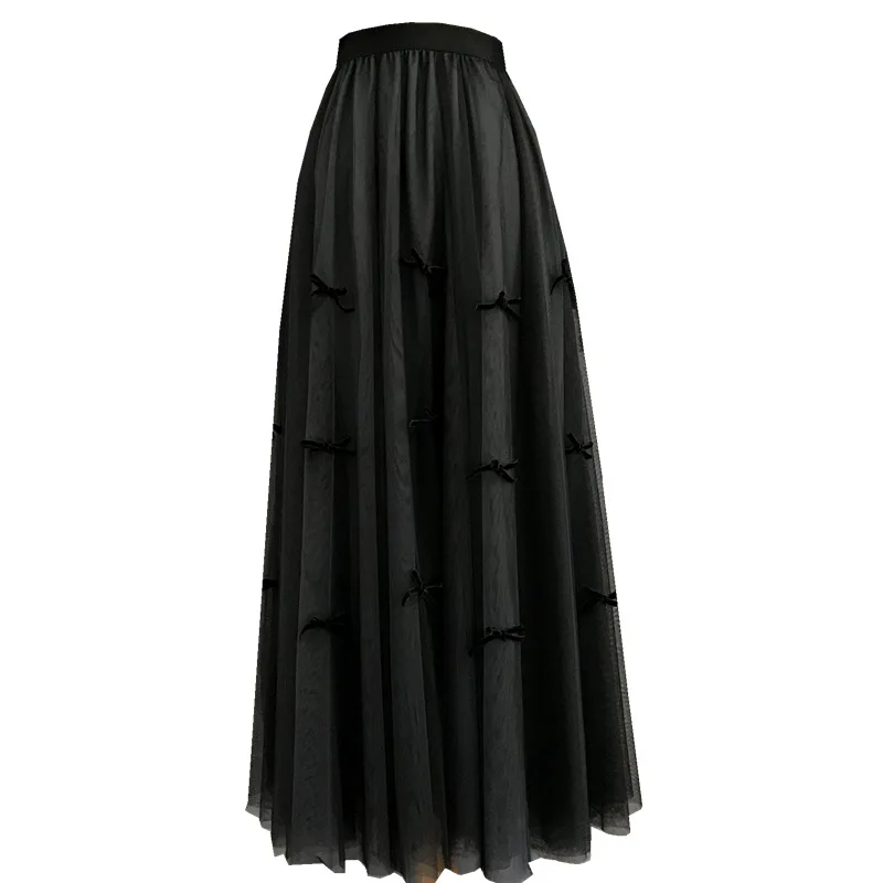 Bow net veil of fairy a word female qiu dong elastic multilayer skirts hitting scene work in the black
Bow net veil of fairy a word female qiu dong elastic multilayer skirts hitting scene work in the black