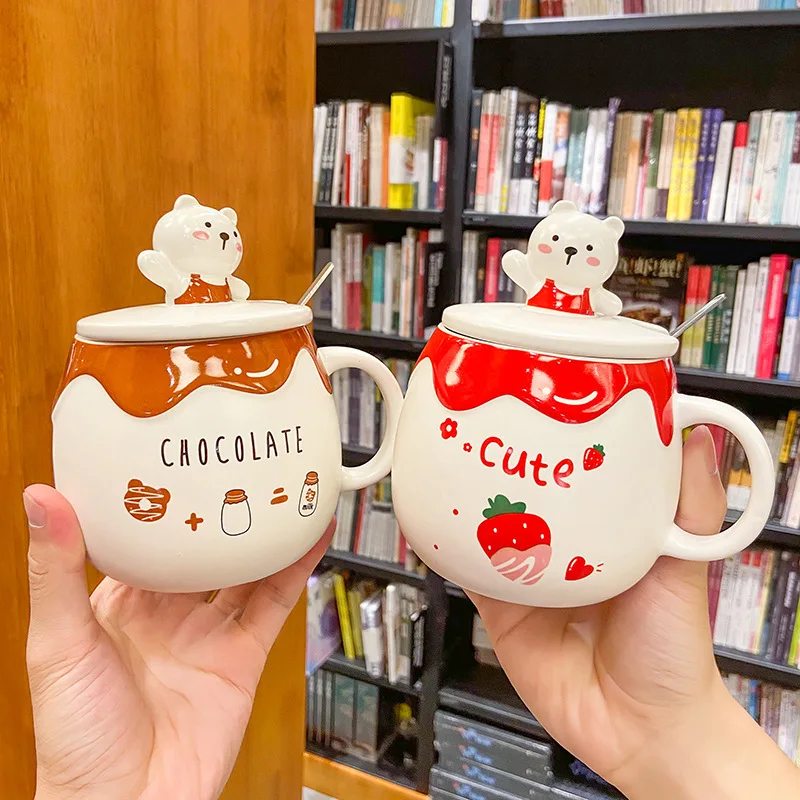 2021 New Summer Creative Bear Mug with Cover Spoon Cute Cartoon Ceramic Cup Household Large-Capacity Water Cup
2021 New Summer Creative Bear Mug with Cover Spoon Cute Cartoon Ceramic Cup Household Large-Capacity Water Cup