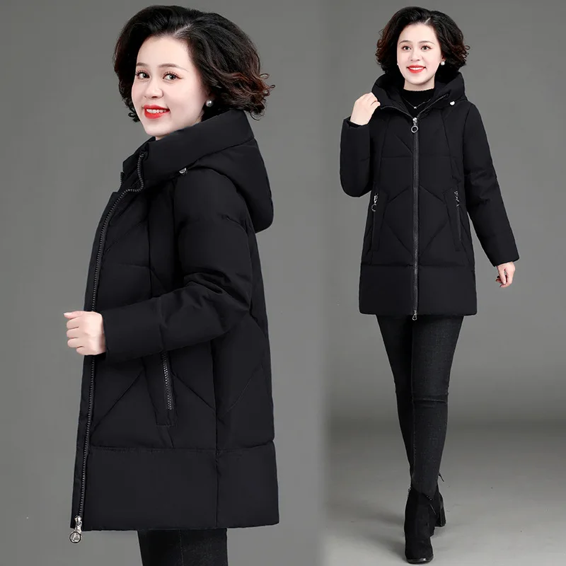 Winter Coat 2021 Middle-aged Mother New Cotton Padded Jacket Long Hooded Parka Plus Size 6XL Female Windproof Loose Warm Outwear
Winter Coat 2021 Middle-aged Mother New Cotton Padded Jacket Long Hooded Parka Plus Size 6XL Female Windproof Loose Warm Outwear