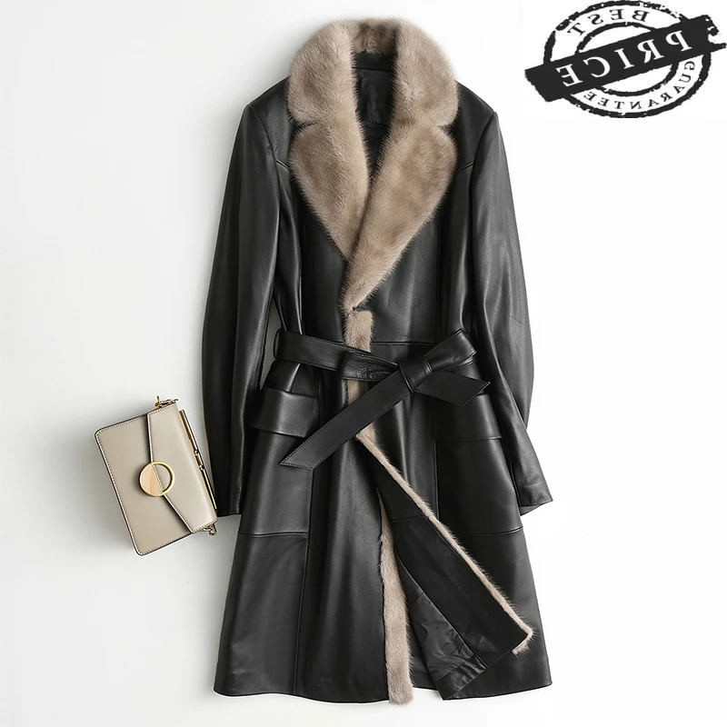 Leather Jacket Genuine Women Winter Coat Female Natural Sheepskin Coats Ladies Leather Down Parka Real Mink Fur LWL1263
Leather Jacket Genuine Women Winter Coat Female Natural Sheepskin Coats Ladies Leather Down Parka Real Mink Fur LWL1263