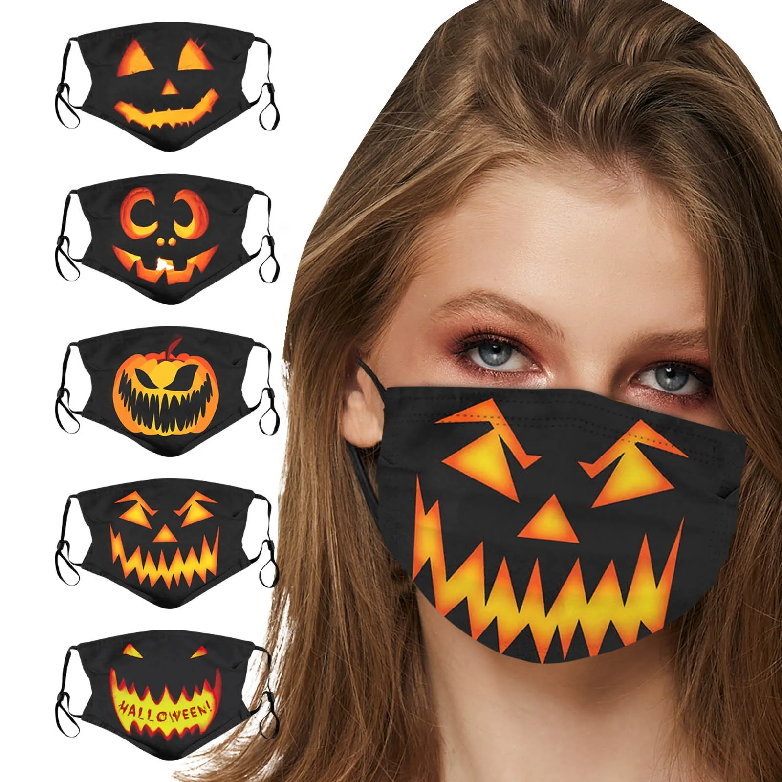 

Маски для Хэллоуина, защитная Тканевая маска для лица, женская модная маска для мужчин, маска для рта, тканевые многоразовые маски для лица