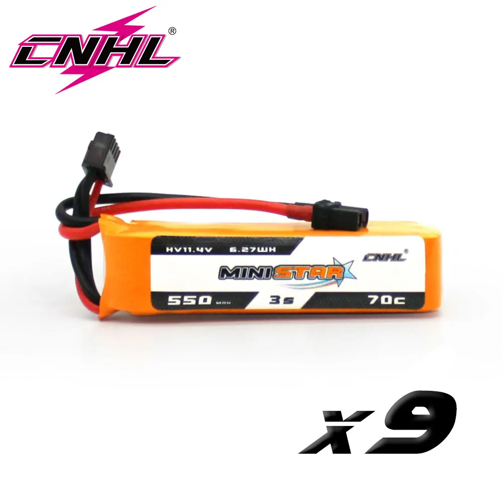 9 шт. CNHL Lipo 3S аккумулятор 550 мАч 11 4 в 70C MiniStar HV с разъемом XT30 для радиоуправляемого FPV