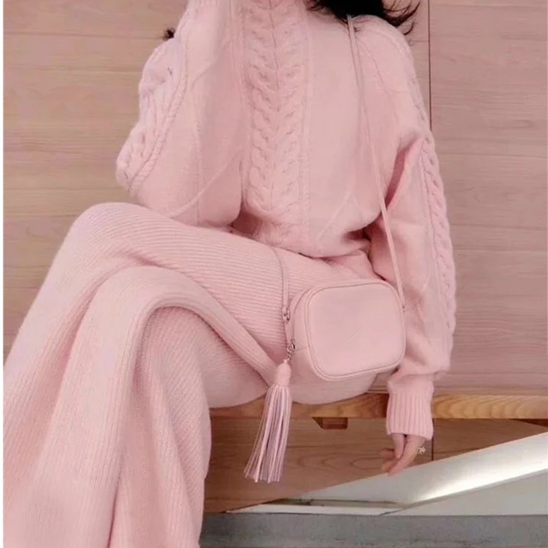 Women's Suit New Style Autumn Winter Kintted Set Hemp Pattern Sweater + Fashion Wide Leg Pants Two-Piece Suit
Women's Suit New Style Autumn Winter Kintted Set Hemp Pattern Sweater + Fashion Wide Leg Pants Two-Piece Suit