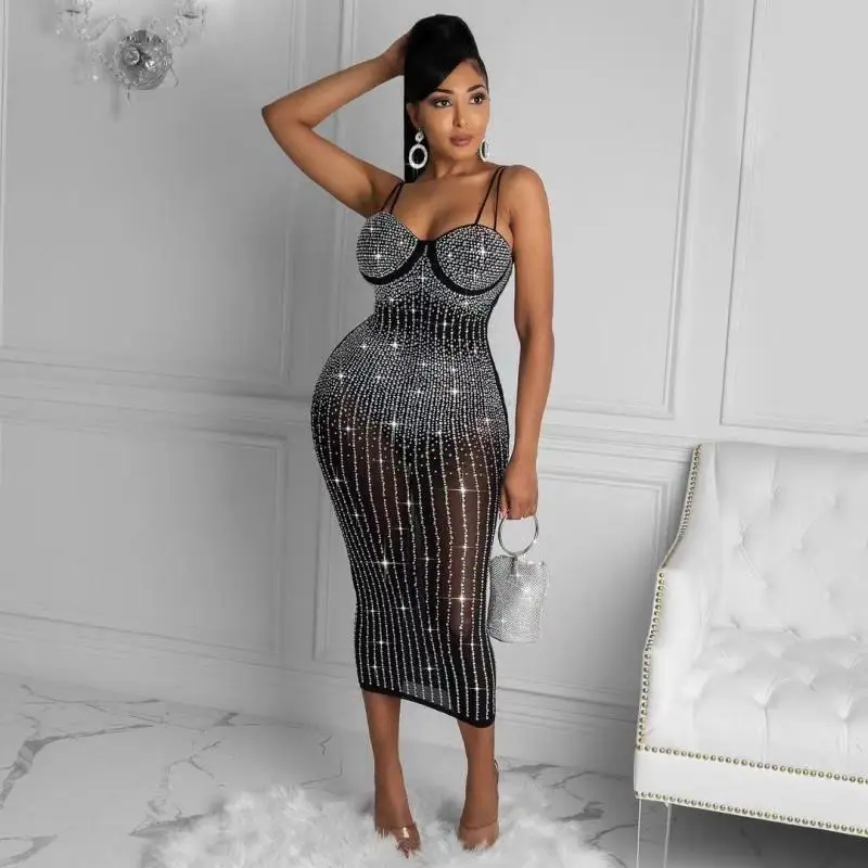 2021 Sequined Maxi Dresses for Women Party Clubwear Sling Sleeveless Low-cut Sexy See Through Glitter Bodycon Skinny
2021 Sequined Maxi Dresses for Women Party Clubwear Sling Sleeveless Low-cut Sexy See Through Glitter Bodycon Skinny