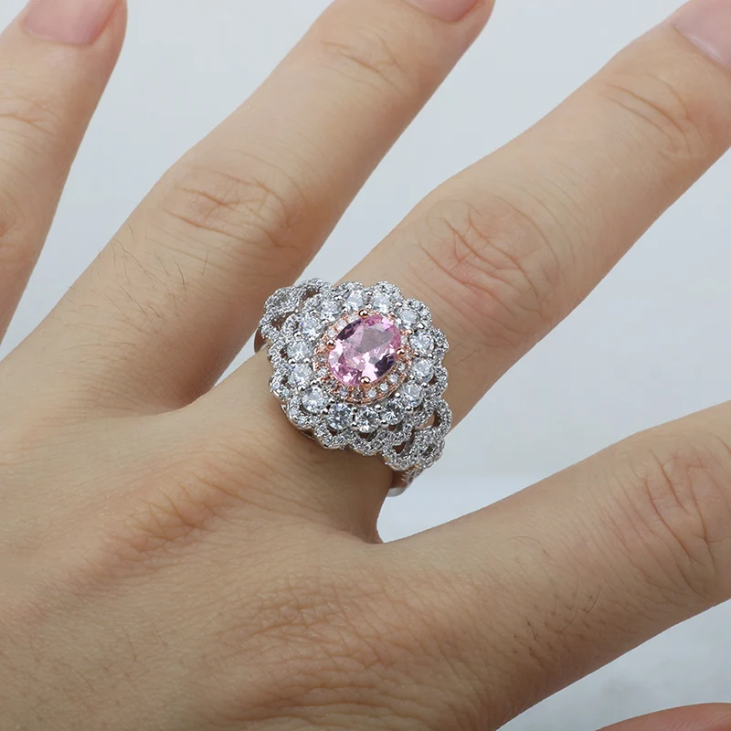 BIJOX STORY elegant 925 sterling silver ring with oval shape pink zircon gemstone ring for female wedding anniversary party gift
BIJOX STORY elegant 925 sterling silver ring with oval shape pink zircon gemstone ring for female wedding anniversary party gift