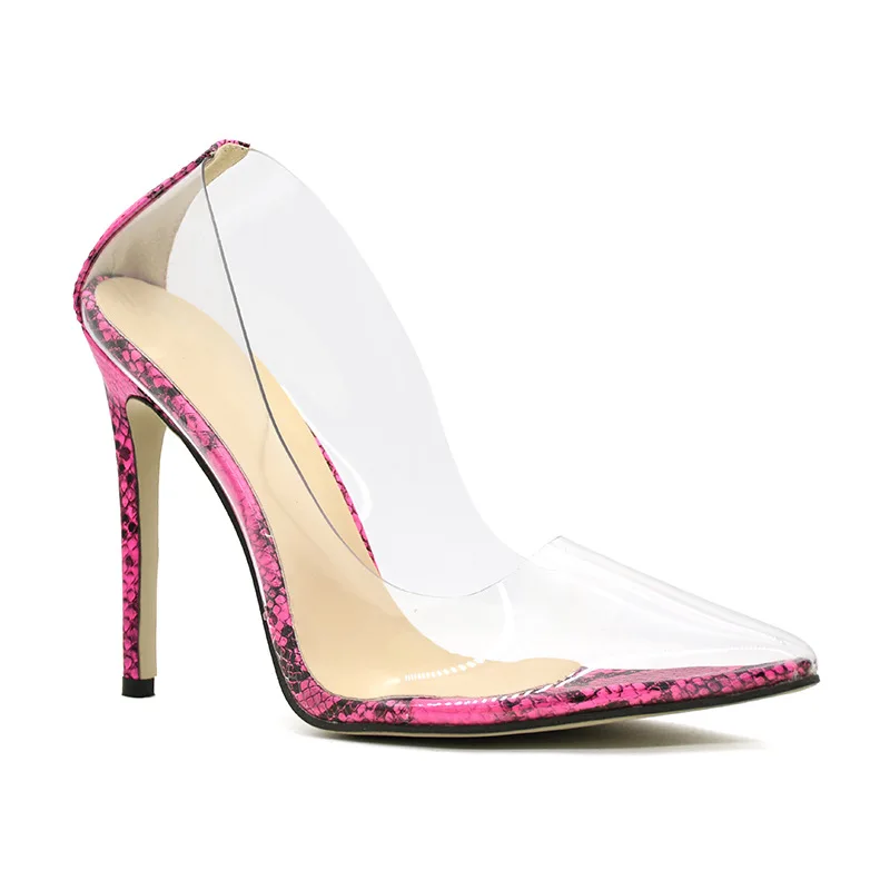 Transparent PVC serpentine pointed ladies fine heeled large size ins women high heel big size 37-43 
Transparent PVC serpentine pointed ladies fine heeled large size ins women high heel big size 37-43