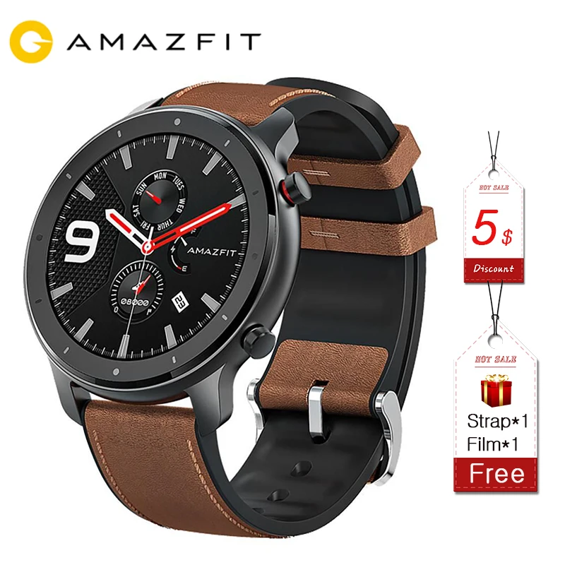 Глобальная версия новинка Amazfit GTR 47 мм Смарт часы для мужчин и женщин 5ATM умные 24