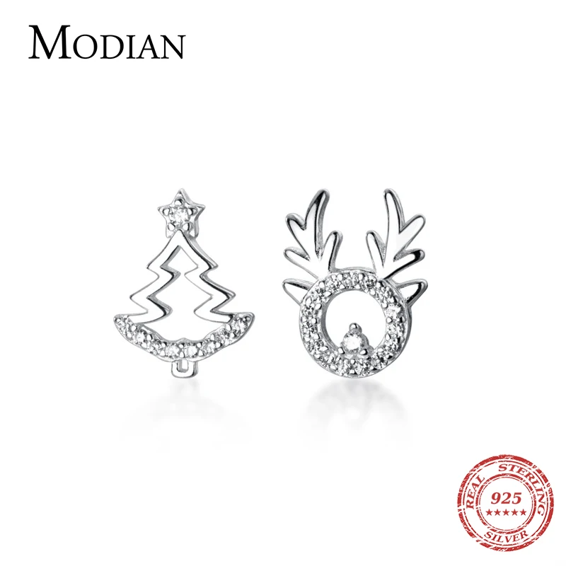 MODIAN New Animal Plant Asymmetry Stud Earring for Women 925 Sterling Silver Christmas Tree Elk Pattern Ear Pin Fine Jewelry
MODIAN New Animal Plant Asymmetry Stud Earring for Women 925 Sterling Silver Christmas Tree Elk Pattern Ear Pin Fine Jewelry