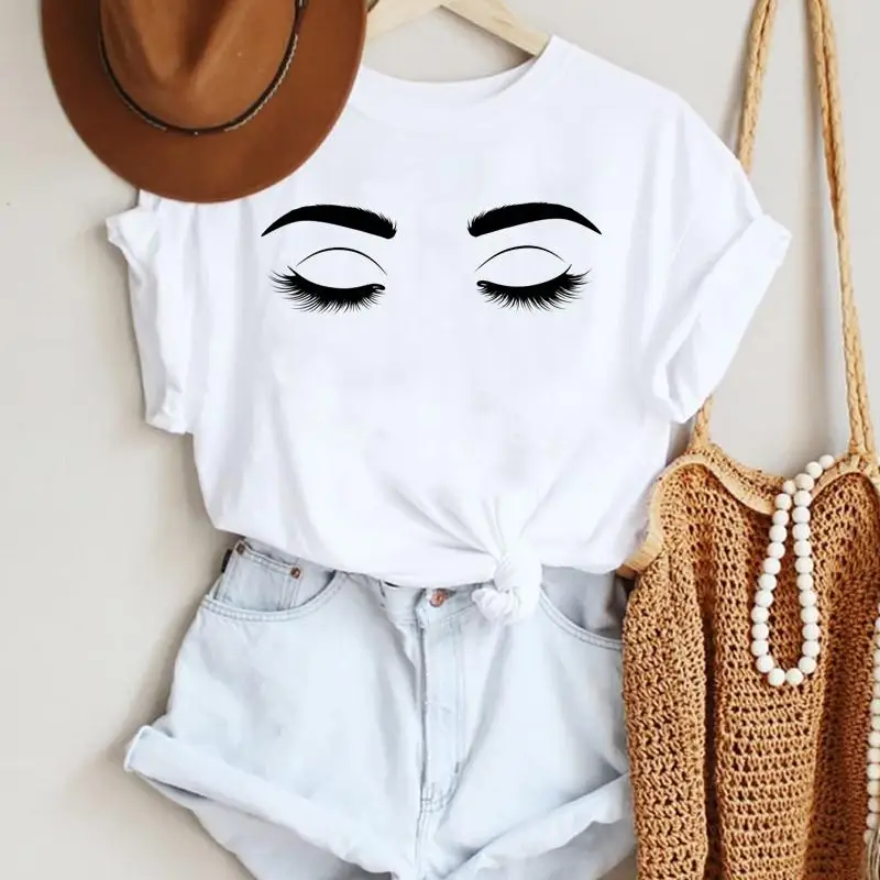 Women Sleep Eye Eyelash Love Short Sleeve Fashion Cartoon Summer Lady Print Tee Graphic T Top Female Tshirts Clothes T-Shirt
Women Sleep Eye Eyelash Love Short Sleeve Fashion Cartoon Summer Lady Print Tee Graphic T Top Female Tshirts Clothes T-Shirt