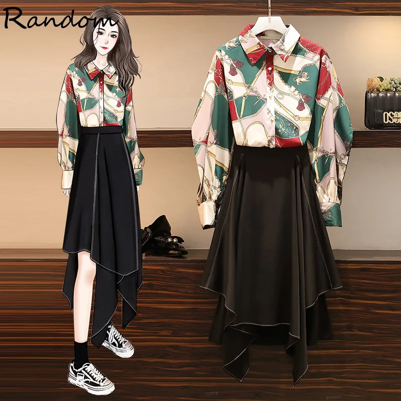 Plus Size Women Autumn Elegant Skirt Suit Female Print Shirt Top And Skirt Two Piece Set 2020 Office Smart Fall Clothing Outfit
Plus Size Women Autumn Elegant Skirt Suit Female Print Shirt Top And Skirt Two Piece Set 2020 Office Smart Fall Clothing Outfit