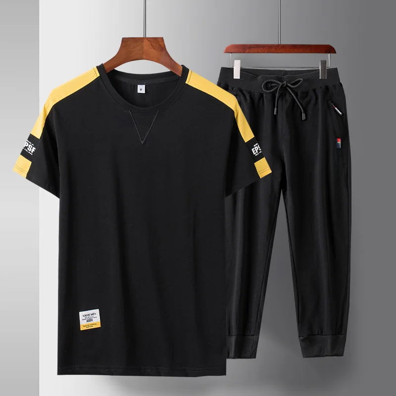 Mens Summer T-shirt and Pants Set Cotton Casual 2 Pieces Set Men Jogging Suit Fashion Sportswear Men's Tracksuit Running Suit
Mens Summer T-shirt and Pants Set Cotton Casual 2 Pieces Set Men Jogging Suit Fashion Sportswear Men's Tracksuit Running Suit