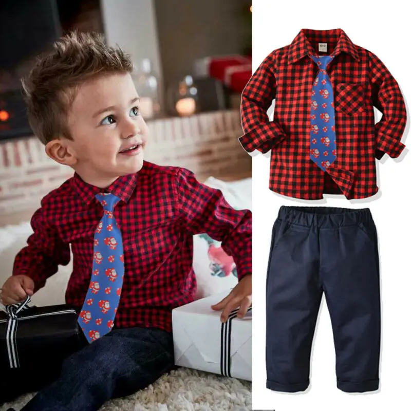 Emmababy/Одежда для маленьких мальчиков рождественские комплекты школьников наряды