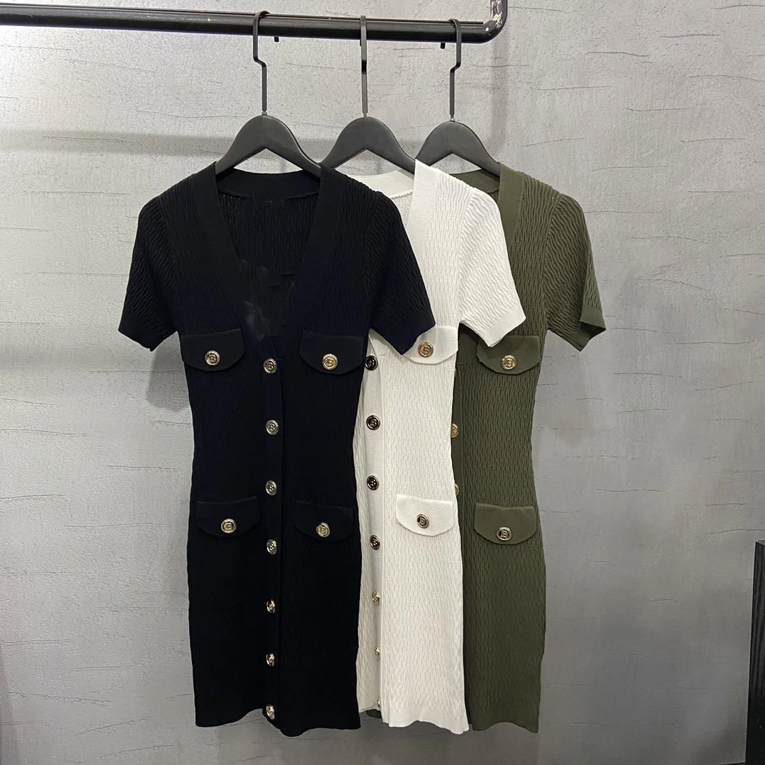 High 2021SS Summer Quality Women Luxury Short Sleeve Knitted Slim Dress 3 Color Gdnz 6.20
High 2021SS Summer Quality Women Luxury Short Sleeve Knitted Slim Dress 3 Color Gdnz 6.20