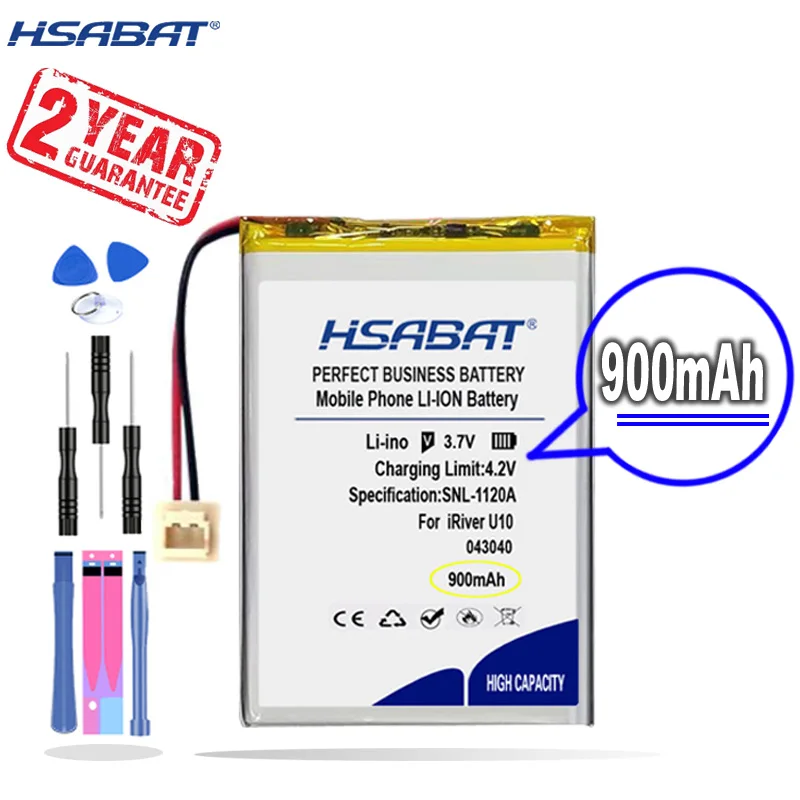 Новое поступление [HSABAT] 900 мАч Сменный аккумулятор для iRiver U10 / H10 JR MP3 и 043040 |