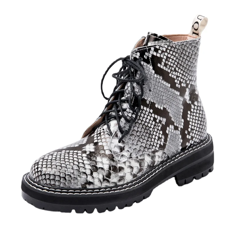 Women Shoes Autumn Winter British Style Genuine Leather Thick With Fur Ankle Boots Ladies Short Boots Motorcycle Martin Boots 
Women Shoes Autumn Winter British Style Genuine Leather Thick With Fur Ankle Boots Ladies Short Boots Motorcycle Martin Boots