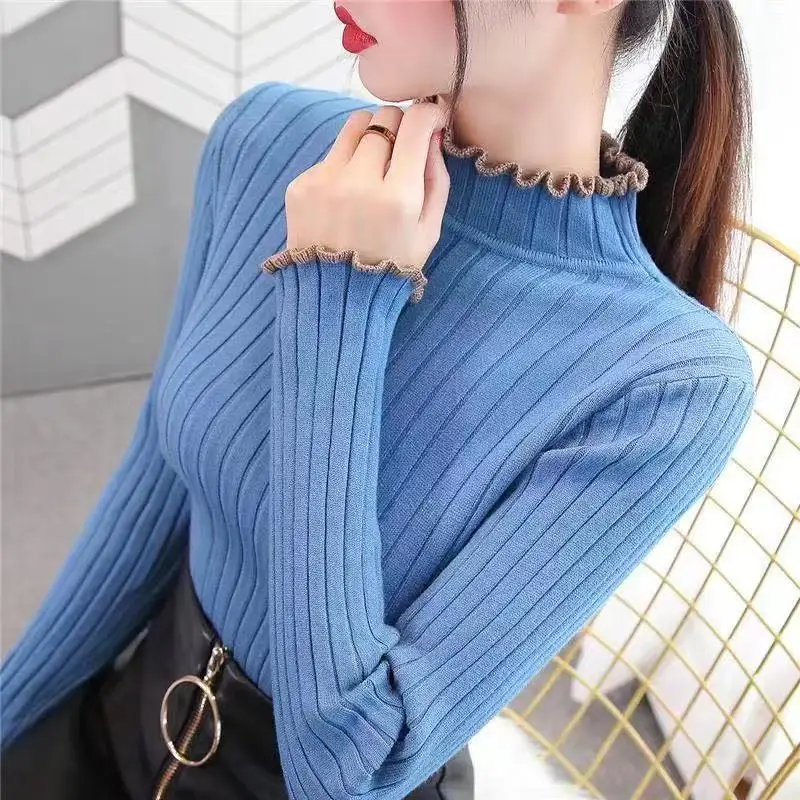 Autumn And Winter New Style Fungus Edge Thickened Half High Collar With Fashion Sweater Inside Women's Long Sleeve Top
Autumn And Winter New Style Fungus Edge Thickened Half High Collar With Fashion Sweater Inside Women's Long Sleeve Top