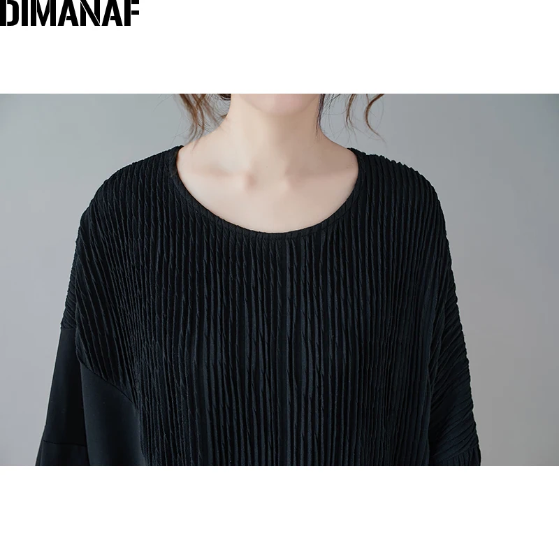 DIMANAF Plus Size Women Blouse Shirts Oversized Lady Tops Tunic Thick Cotton Knitted Pleated Loose Female Clothing Spring 2021
DIMANAF Plus Size Women Blouse Shirts Oversized Lady Tops Tunic Thick Cotton Knitted Pleated Loose Female Clothing Spring 2021