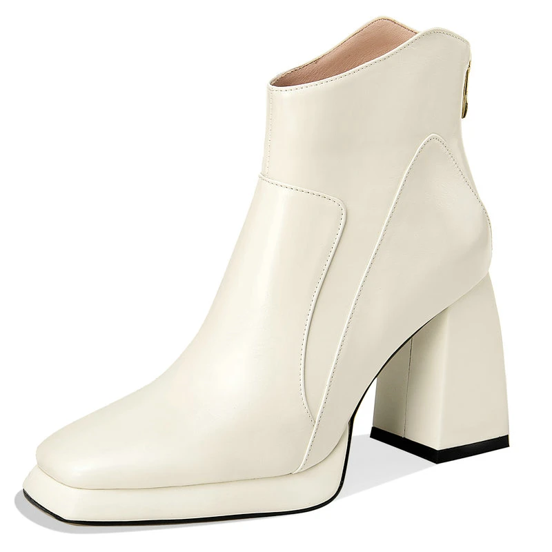 Women Square Toe High Heels Ankle Boots genuine leather Night Club Shoes Woman autumn Winter Motorcycle Boots for Women 
Women Square Toe High Heels Ankle Boots genuine leather Night Club Shoes Woman autumn Winter Motorcycle Boots for Women