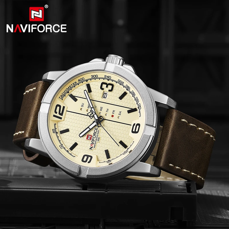 Часы NAVIFORCE мужские модные повседневные кварцевые водонепроницаемые спортивные