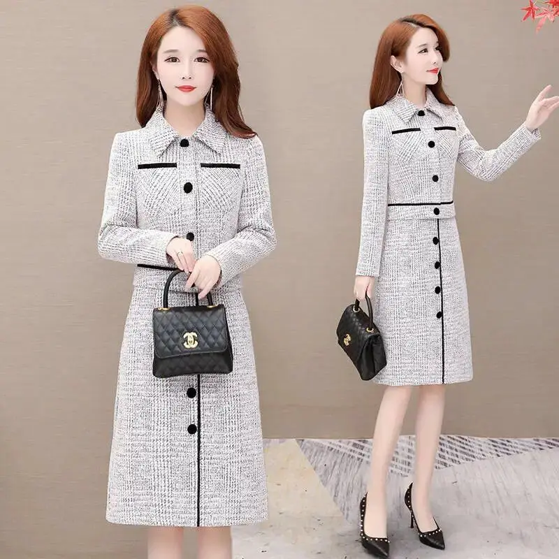 Женский элегантный комплект из 2 предметов на осень и зиму 2020, женская короткая куртка, пальто и облегающая юбка средней длины, женский тонкий комплект из двух предметов, Y809 
Женский элегантный комплект из 2 предметов на осень и зиму 2020, женская короткая куртка, пальто и облегающая юбка средней длины, женский тонкий комплект из двух предметов, Y809