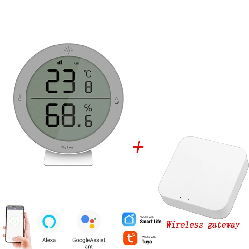 Tuya ZigBee Smart Home Temperature And Humidity Sensor With LED Screen Works With Google Assistant and Tuya Zigbee Hub
Tuya ZigBee Smart Home Temperature And Humidity Sensor With LED Screen Works With Google Assistant and Tuya Zigbee Hub