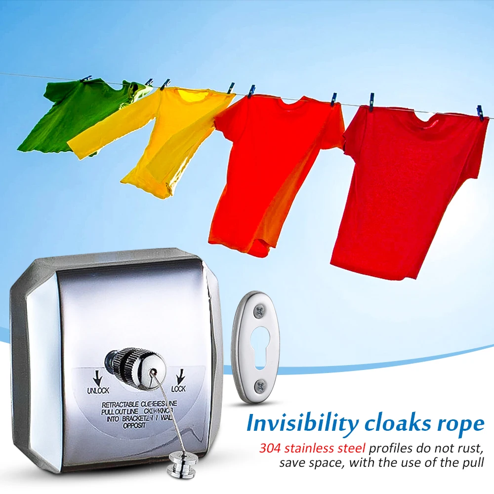 2.8M Retractable Clothesline Punch-Free Steel Wire Clothes Dryer Organiser Laundry Hanger Indoor Outdoor Bathroom Accessories
2.8M Retractable Clothesline Punch-Free Steel Wire Clothes Dryer Organiser Laundry Hanger Indoor Outdoor Bathroom Accessories