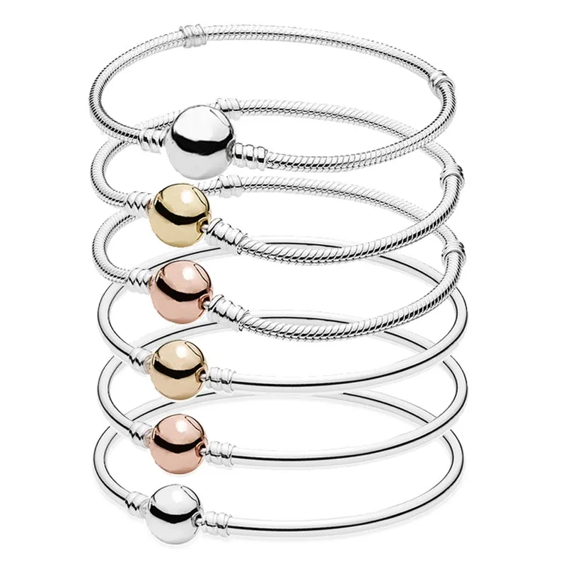 Rose Gold & Silver Ball Clasp Clip Suitable Snake Chain 925 Sterling Silver Bracelet Bangle Fit Fashion Bead Charm DIY Jewelry
Rose Gold & Silver Ball Clasp Clip Suitable Snake Chain 925 Sterling Silver Bracelet Bangle Fit Fashion Bead Charm DIY Jewelry