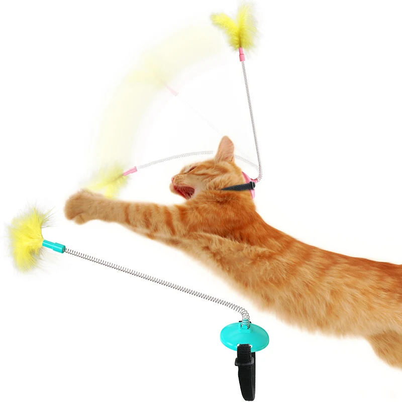 From Hi Artifact Pet Toys Elastic With Bell Lent Color Cat Relieve Boredom Spring Feather Tease Cat Collar Tease Cat Stick Cat A 
From Hi Artifact Pet Toys Elastic With Bell Lent Color Cat Relieve Boredom Spring Feather Tease Cat Collar Tease Cat Stick Cat A