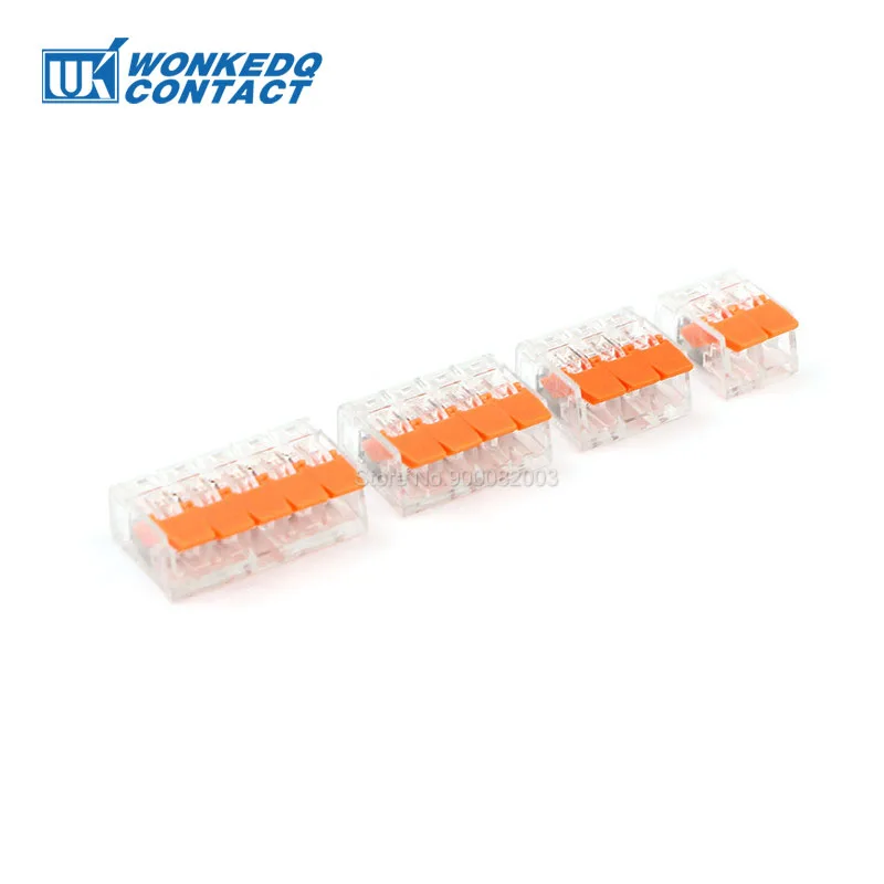Splicing Connectors 10/50/100Pcs 221-412/413/414/415 Spring Lever 2/3/4/5 Pins Electrical Wire Cable Fast Compact Connector 221
Splicing Connectors 10/50/100Pcs 221-412/413/414/415 Spring Lever 2/3/4/5 Pins Electrical Wire Cable Fast Compact Connector 221