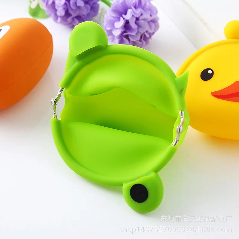2020 new coin purse environmental protection silicone cartoon buckle soft surface fresh and cute small wallet key case | Багаж и сумки