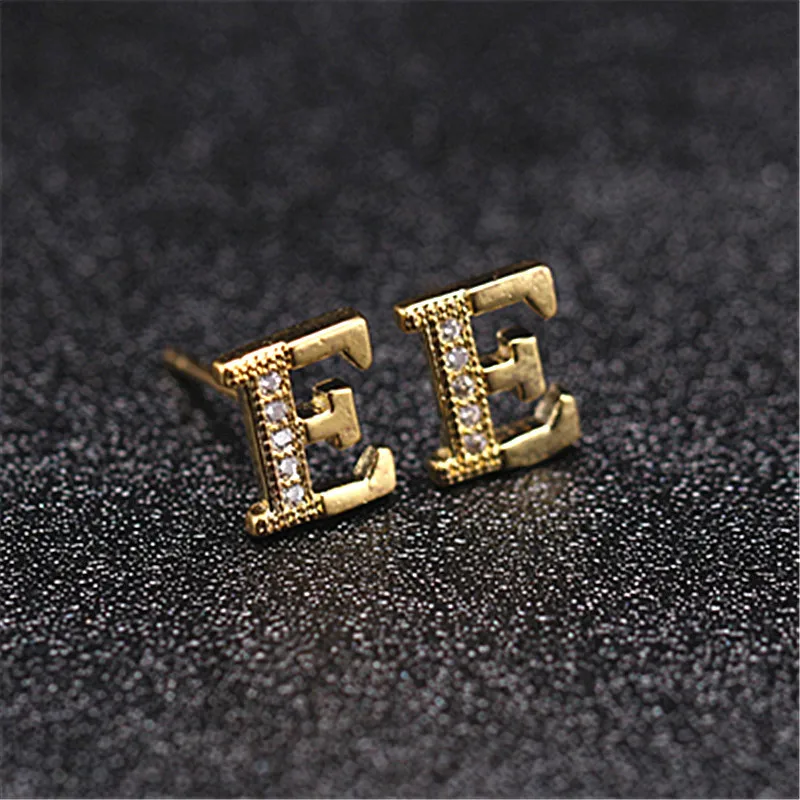 New Fashion Gold-plated Letter Earrings Korean Letters Inlaid With Zircon Earring For Women Contracted Grunge Earrings Cute 
New Fashion Gold-plated Letter Earrings Korean Letters Inlaid With Zircon Earring For Women Contracted Grunge Earrings Cute