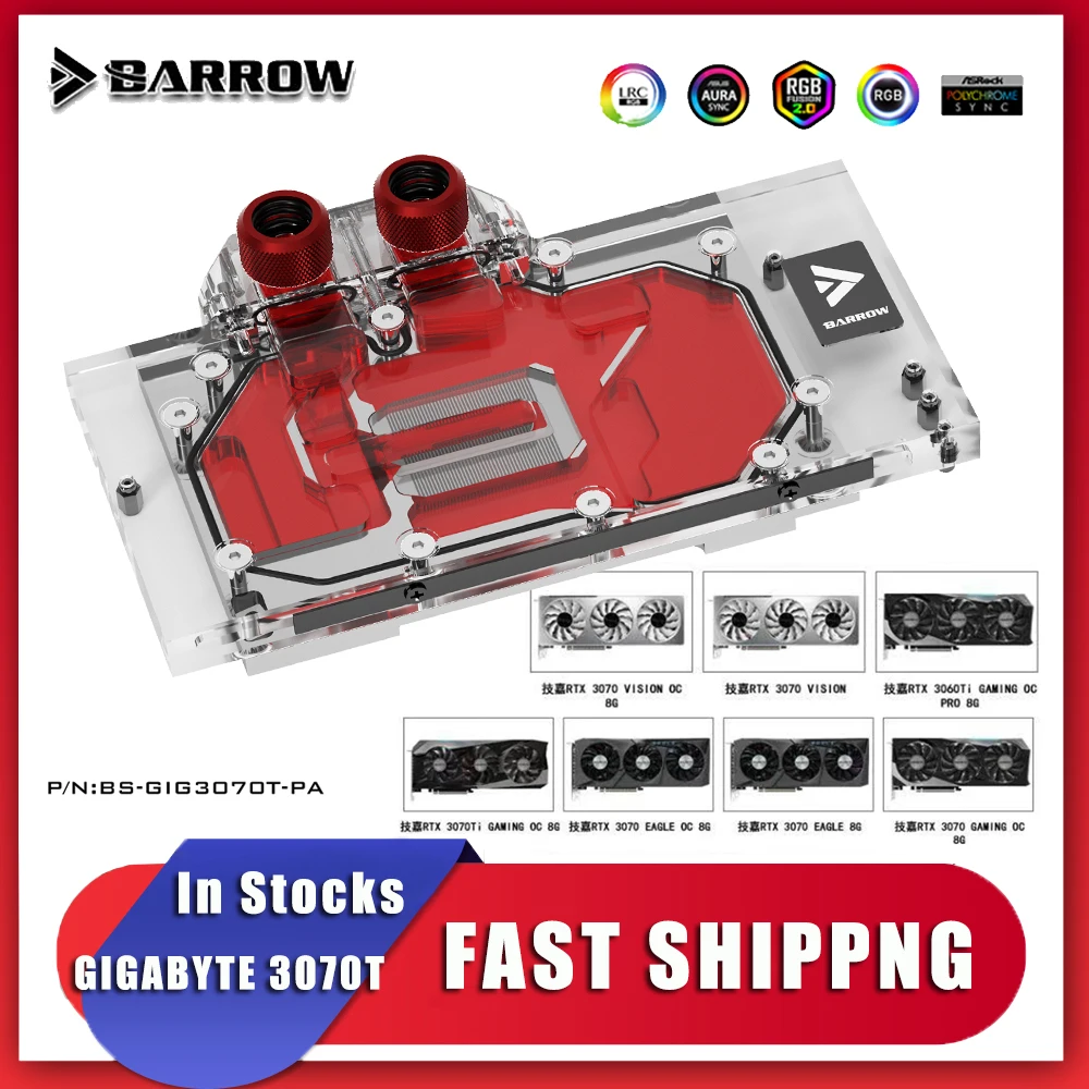 Barrow GPU Water Block For GIGABYTE RTX 3070 Series/3070Ti, Full Coverage VGA Cooler, 5V ARGB M/B SYNC, BS-GIG3070Ti-PA
Barrow GPU Water Block For GIGABYTE RTX 3070 Series/3070Ti, Full Coverage VGA Cooler, 5V ARGB M/B SYNC, BS-GIG3070Ti-PA