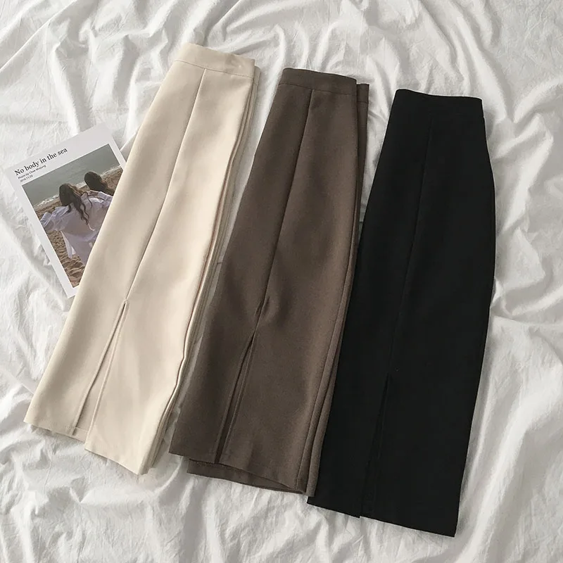 Skirt High Waist A-line Skirt Summer New Style Female Korean Students All-match Slit Bag Hip Long Skirt
Skirt High Waist A-line Skirt Summer New Style Female Korean Students All-match Slit Bag Hip Long Skirt