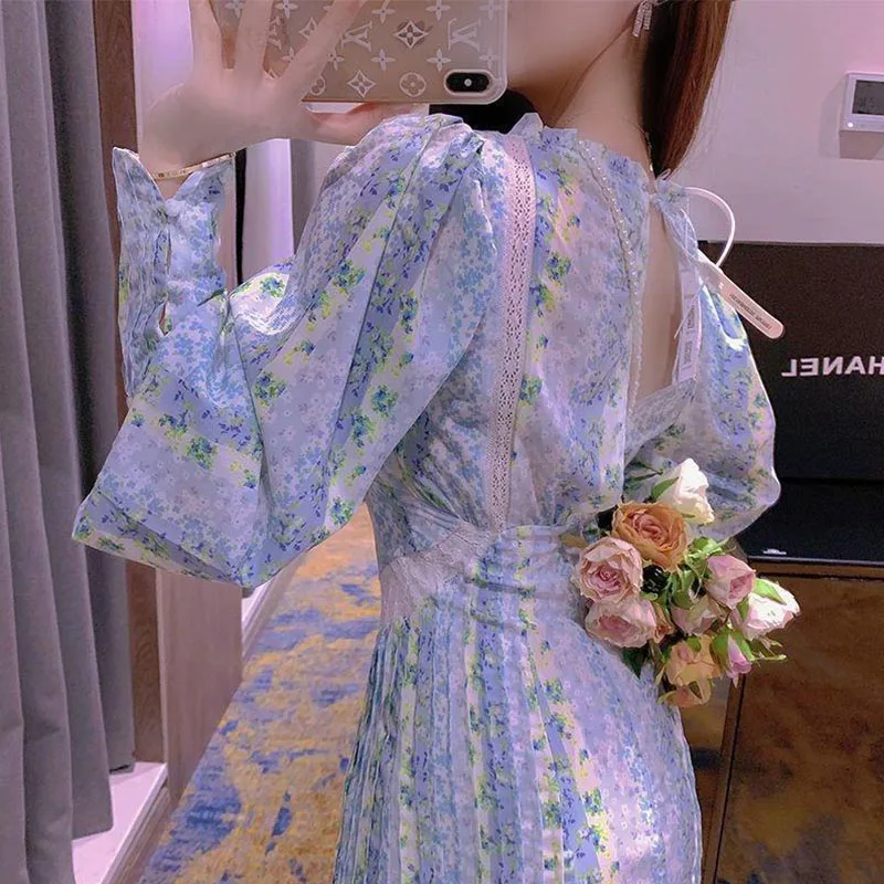 Hstar Women Elegant Sweet Cute Floral Party Mini Dress Vintage DressFemale Lace Pleated Puff Sleeve Fairy Dress Summer 
Hstar Women Elegant Sweet Cute Floral Party Mini Dress Vintage DressFemale Lace Pleated Puff Sleeve Fairy Dress Summer