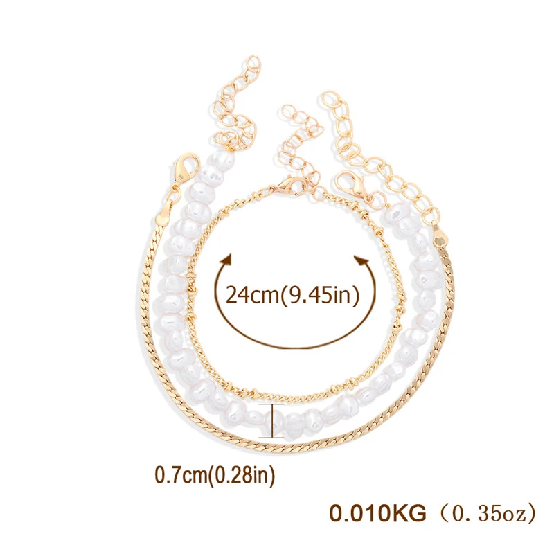 New Gold Color Metal Chains Baroque Simulated Pearls Link Chain Bracelets for Women Girl Party Wedding Bangles Bracelet Gifts
New Gold Color Metal Chains Baroque Simulated Pearls Link Chain Bracelets for Women Girl Party Wedding Bangles Bracelet Gifts