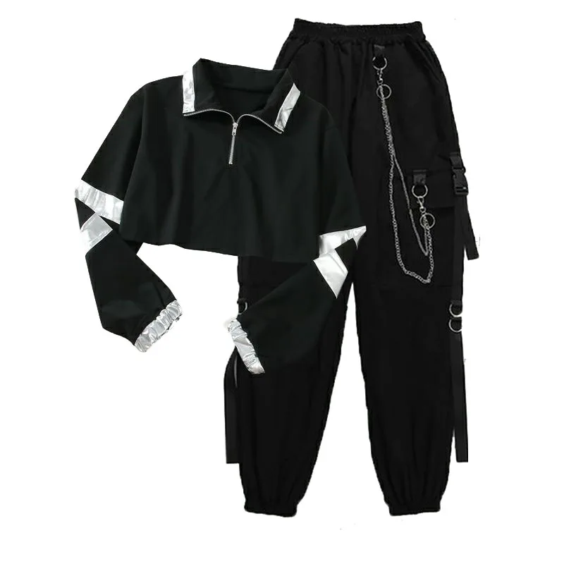 2021 Student Cargo Pants Buckle Ribbon Pocket Jogger Elastic Waist High Streetwear Harajuku Pant Chain Females Two Piece Pants
2021 Student Cargo Pants Buckle Ribbon Pocket Jogger Elastic Waist High Streetwear Harajuku Pant Chain Females Two Piece Pants