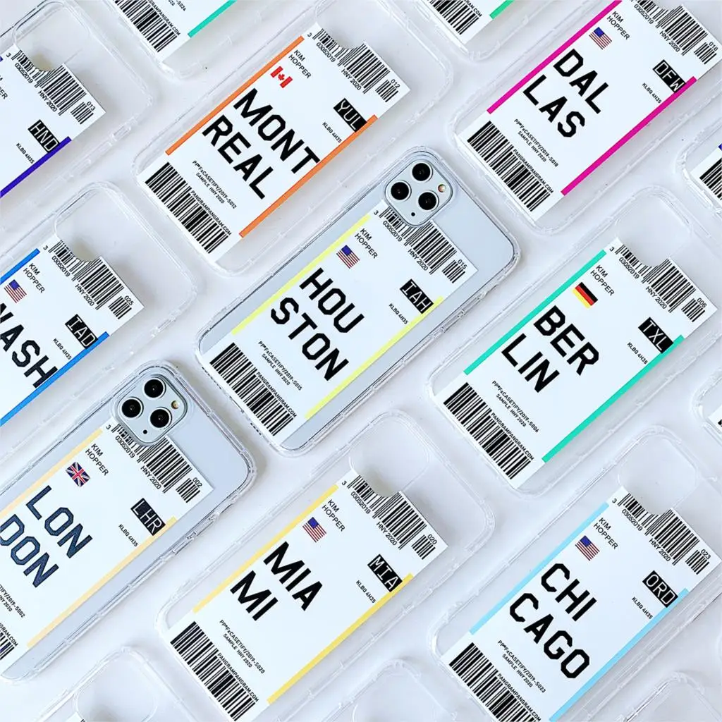 INS Travel Label Country Phone Case For iPhone 11 12 Pro X XR XS Max 7 8 Plus SE2 Flight Ticket Letter Soft Silicon Back Cover
INS Travel Label Country Phone Case For iPhone 11 12 Pro X XR XS Max 7 8 Plus SE2 Flight Ticket Letter Soft Silicon Back Cover