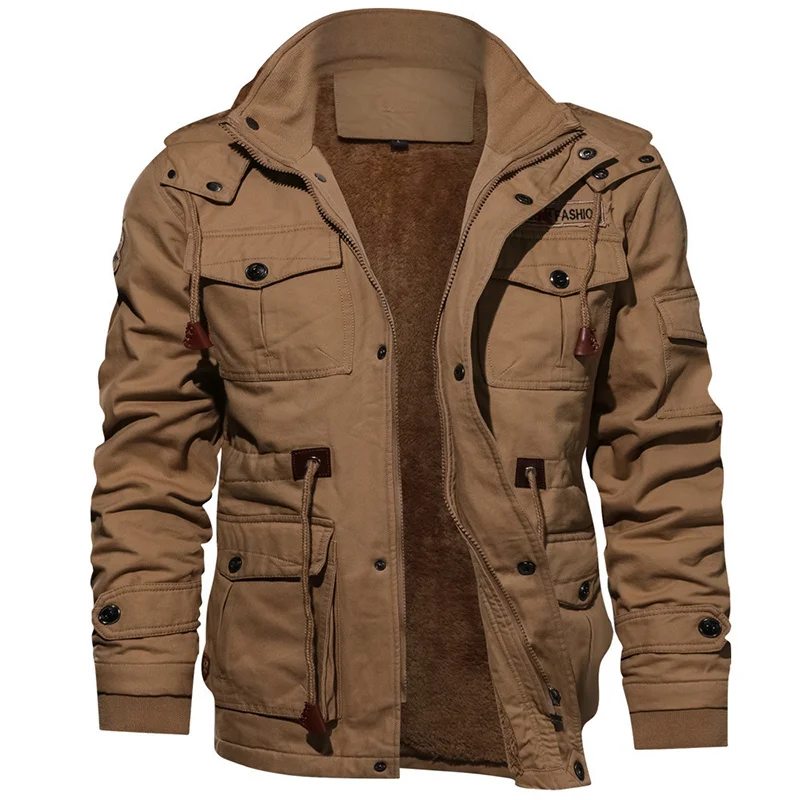 2021 Autumn Winter New Men Fleece Tough Guy Masculine Jacket Coats Men Casual Thickened Hooded Outdoor Military Jackets Men Top
2021 Autumn Winter New Men Fleece Tough Guy Masculine Jacket Coats Men Casual Thickened Hooded Outdoor Military Jackets Men Top