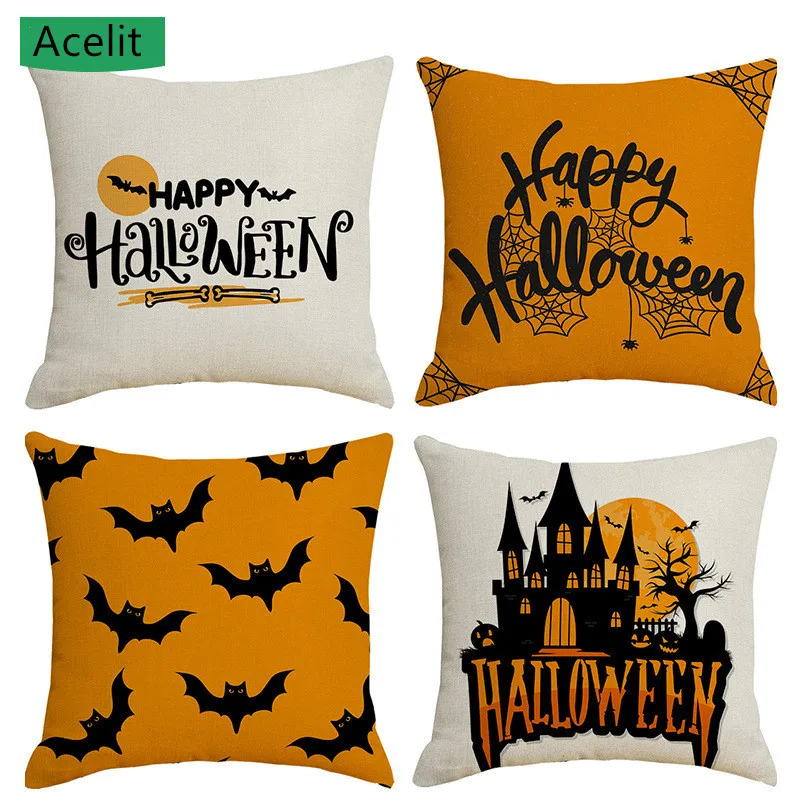 Halloween Pumpkin Bat Pillow Case Flax Pillowcase Home Decor Cushion Cases Pillow Cover Horror Spider Print Cushion Covers
Halloween Pumpkin Bat Pillow Case Flax Pillowcase Home Decor Cushion Cases Pillow Cover Horror Spider Print Cushion Covers